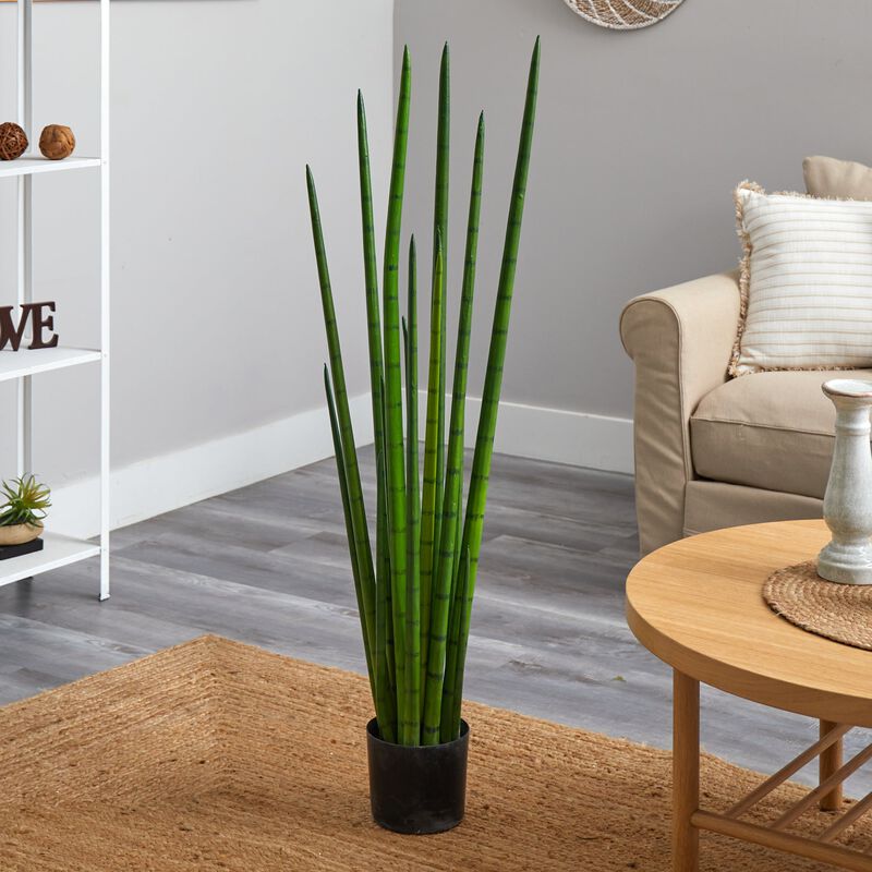 Hivvago 4" Sansevieria Snake Artificial Plant
