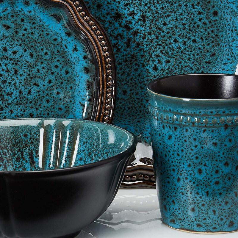 Elama's Mystic Waves 16 Piece Dinnerware Set