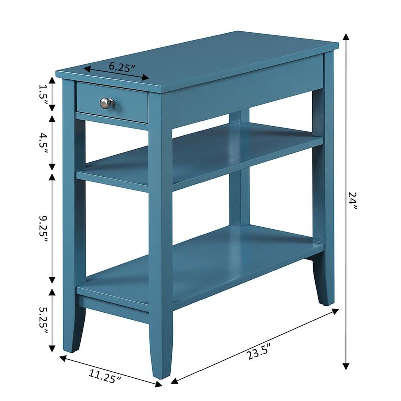 Convience Concept, Inc. American Heritage 1 Drawer Chairside End Table with Shelves