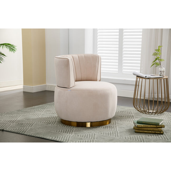 Velvet Swivel Barrel Chairs for Living Room or Office