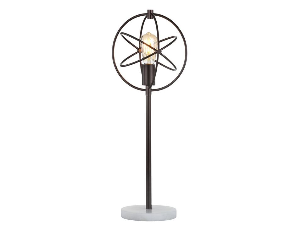 Atomic Edison Bulb Metal/Marble Modern LED Table Lamp