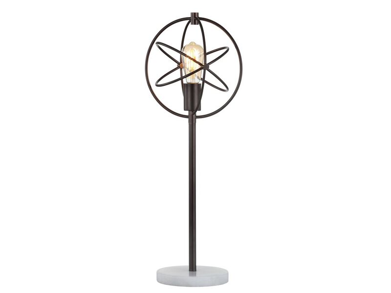 Atomic Edison Bulb Metal/Marble Modern LED Table Lamp