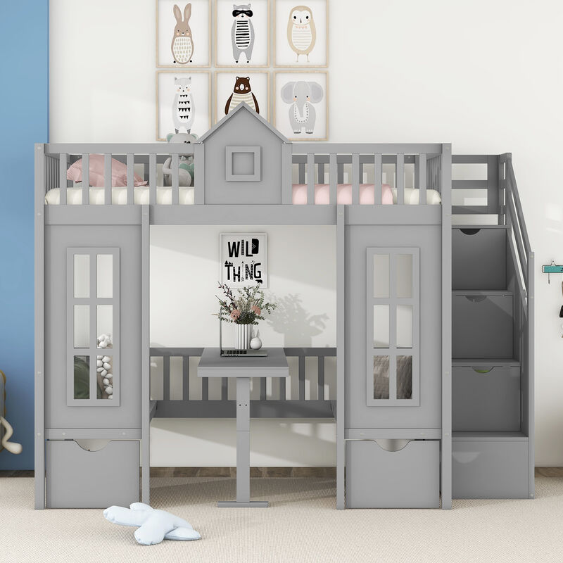 Merax Bunk Bed with Table
