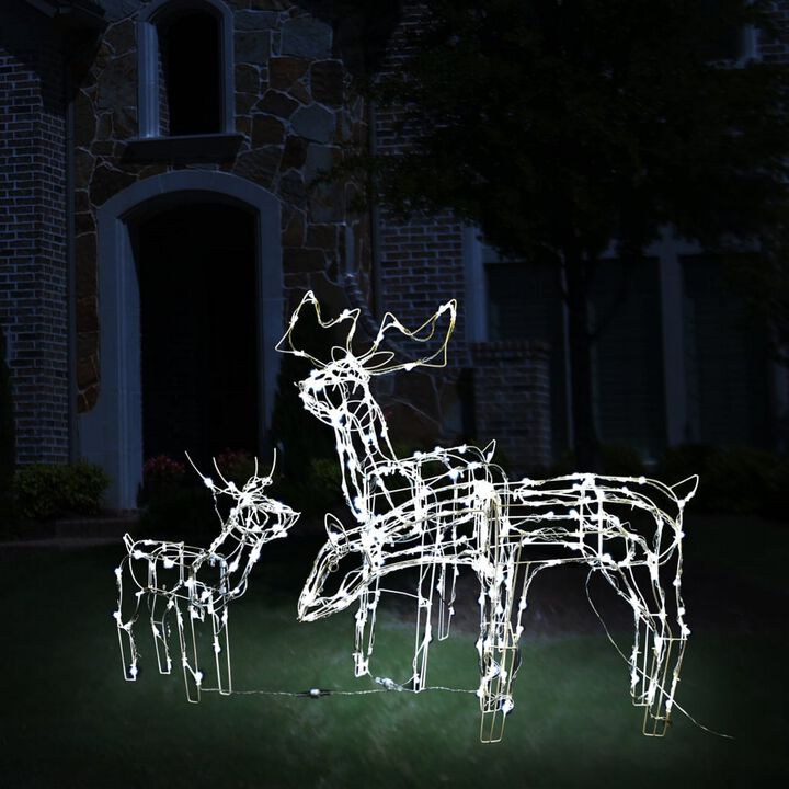 Meyi 3pc Outdoor Reindeer Family Christmas Decor, 229 Cool White LED - Benzara