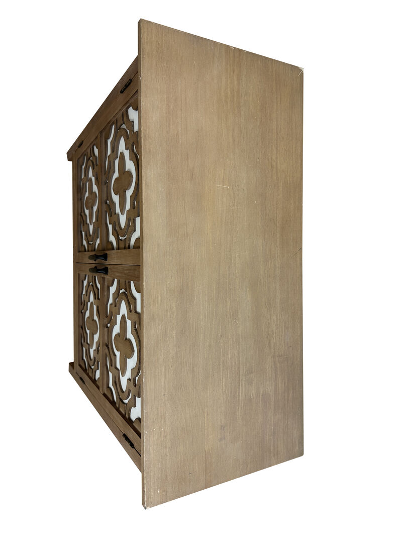 Hand-Carved 2-Doors Accent Cabinet - Traditional Craftsmanship and Functionality Combined