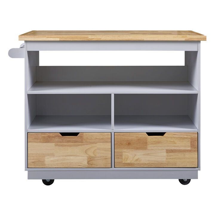 Merax Classic Two-sided Kitchen island Cart on Wheels