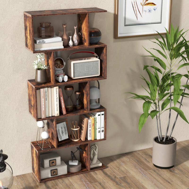Hivvago 5-Tier Bookshelf with Anti-Toppling Device for Living Room Home Office
