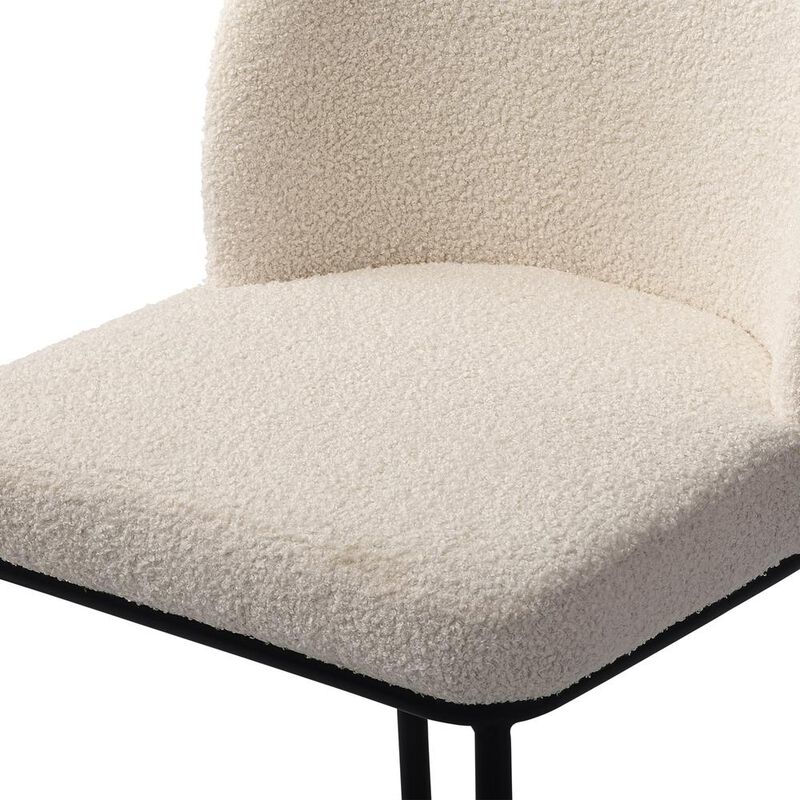CorLiving Luxury Boucle Bar Stools, Set of 2 White