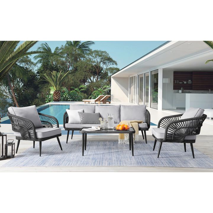 Inspired Home Arsema  Outdoor 4pc Seating Group