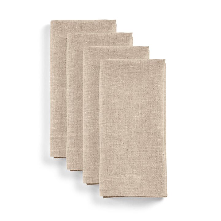 Solino Home 100% Pure Linen Cloth Napkins 20 x 20 Inch Set of 4 | Diana Dinner Napkins