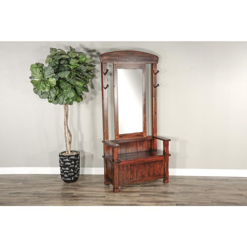 Sunny Designs 78 4-hook Farmhouse Wood Hall Tree