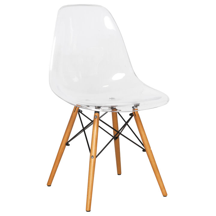 LeisureMod Dover Plastic Molded Dining Side Chair