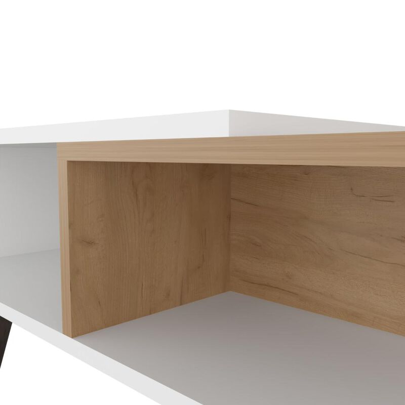Vowinckel Coffee table, Living Room, White/ Light Pine
