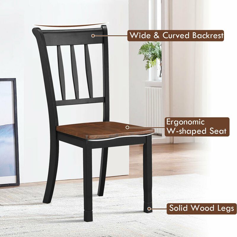 2 Pieces Solid Whitesburg Spindle Back Wood Dining Chairs