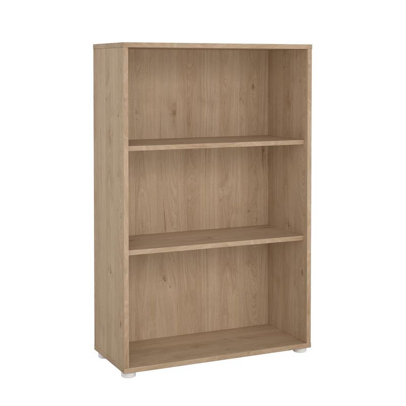 Tvilum Adjustable 3 Shelf Bookcase, Open Storage Home Office Bookshelf, Jackson Hickory