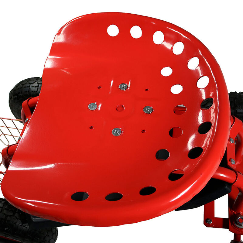 Sunnydaze Steel Rolling Garden Cart with Swivel Steering/Tray