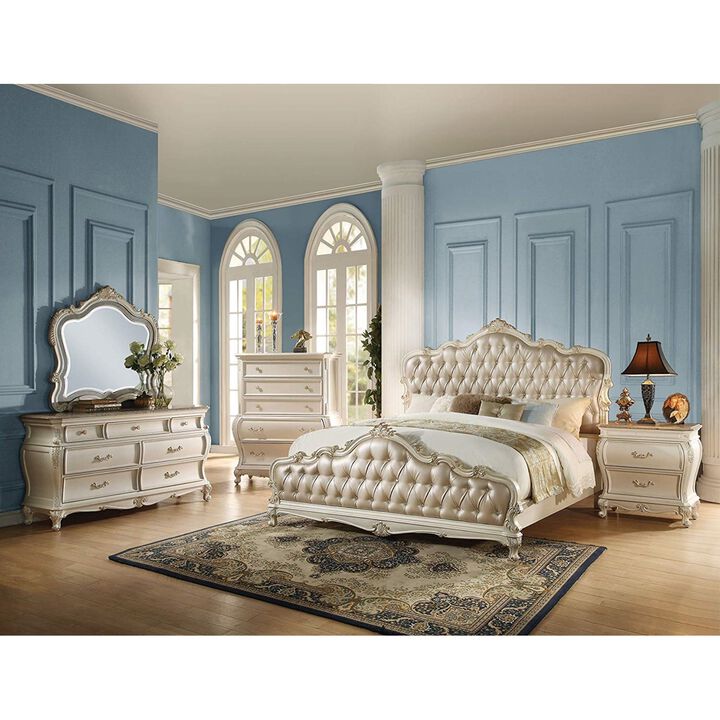 Acme Chantelle Nightstand in Pearl White
