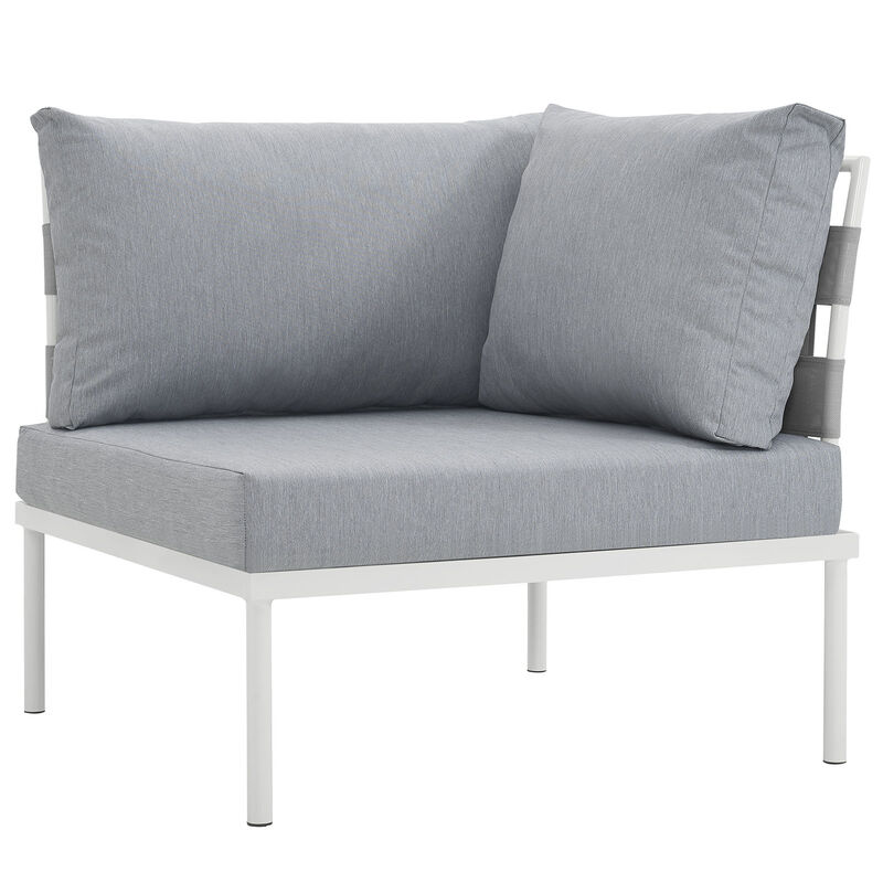 Modway - Harmony Outdoor Patio Aluminum Corner Sofa White White