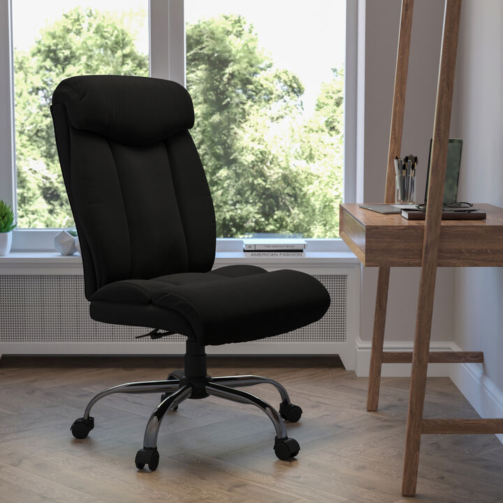HERCULES Series Big & Tall 400 lb. Rated Black LeatherSoft Executive Ergonomic Office Chair with Full Headrest