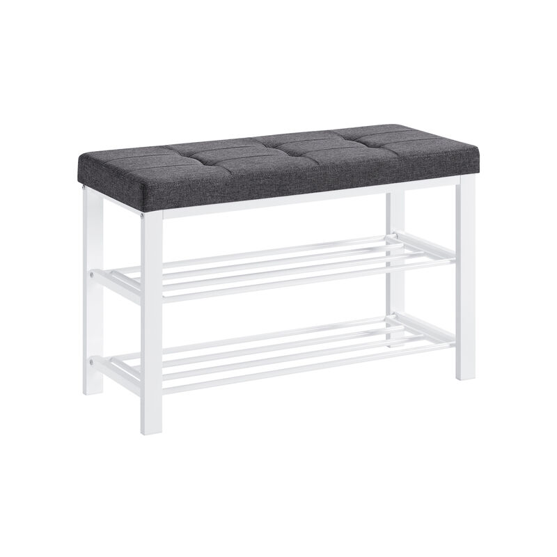 3-Tier Shoe Bench with Foam Padded Seat - Entryway Storage Organizer