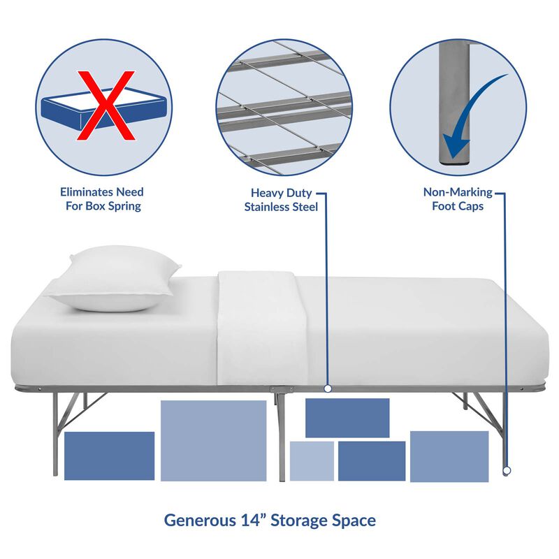 Modway - Horizon Twin Stainless Steel Bed Frame