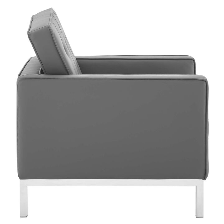 Loft Tufted Vegan Leather Armchair