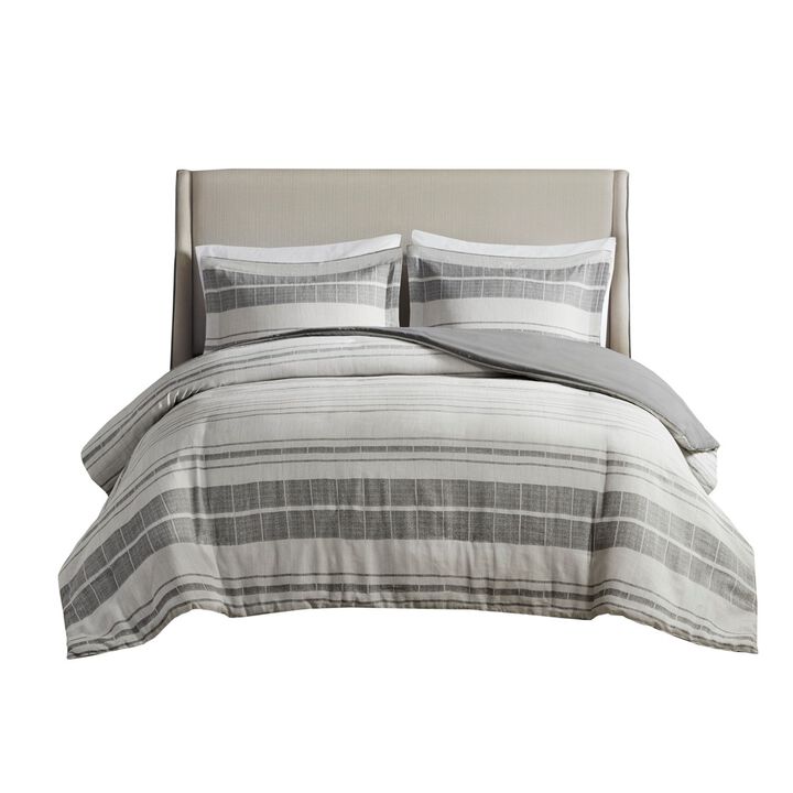 Gracie Mills Naxos 3 Piece Stripe Duvet Cover Set