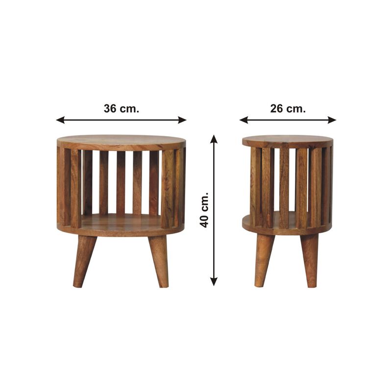 Ariella Single Shelf  Solid Wood Nightstand
