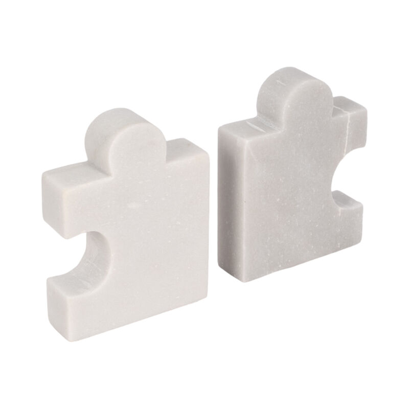 Puzzle Piece Marble Bookends