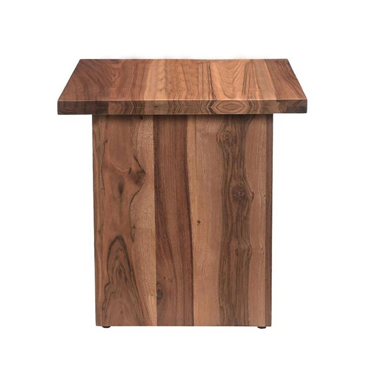 World Interiors Madrid Modern Natural Teak Wood Side Table