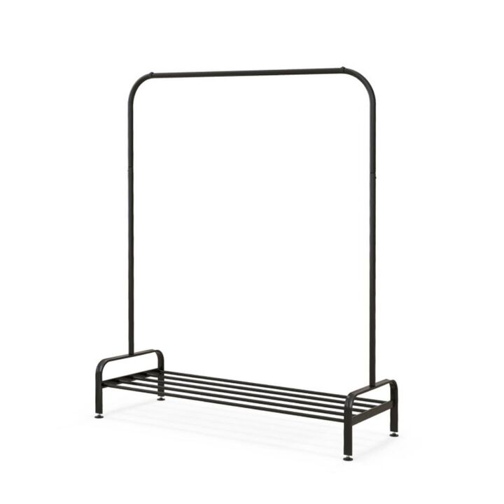 Hivvago Heavy Duty Clothes Stand Rack with Top Rod and Lower Storage Shelf