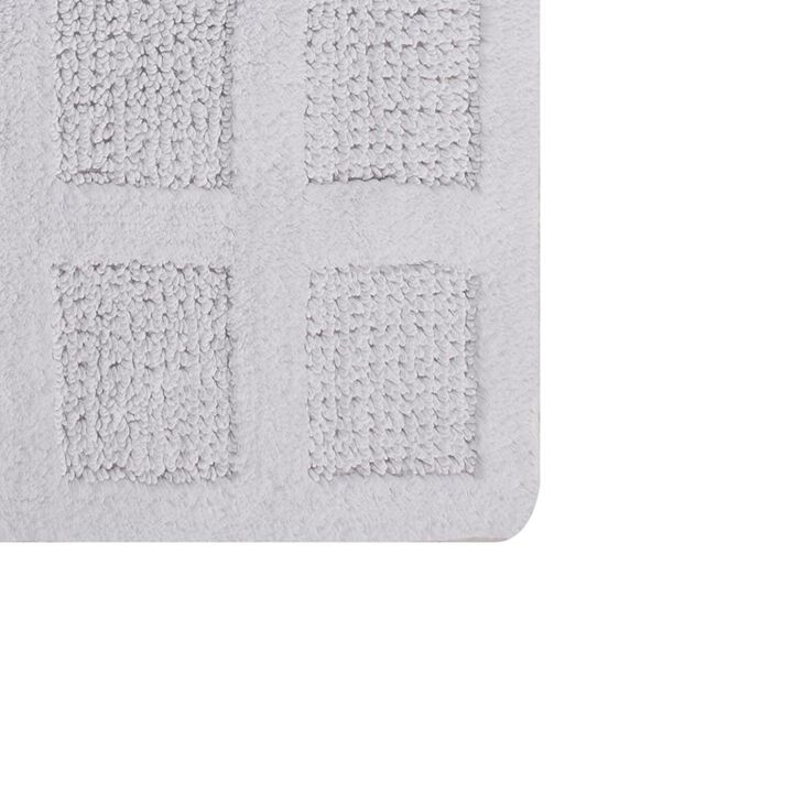 Knightsbridge Square Honeycomb 100% Cotton Reversible Bath Rug 22 X 60 White