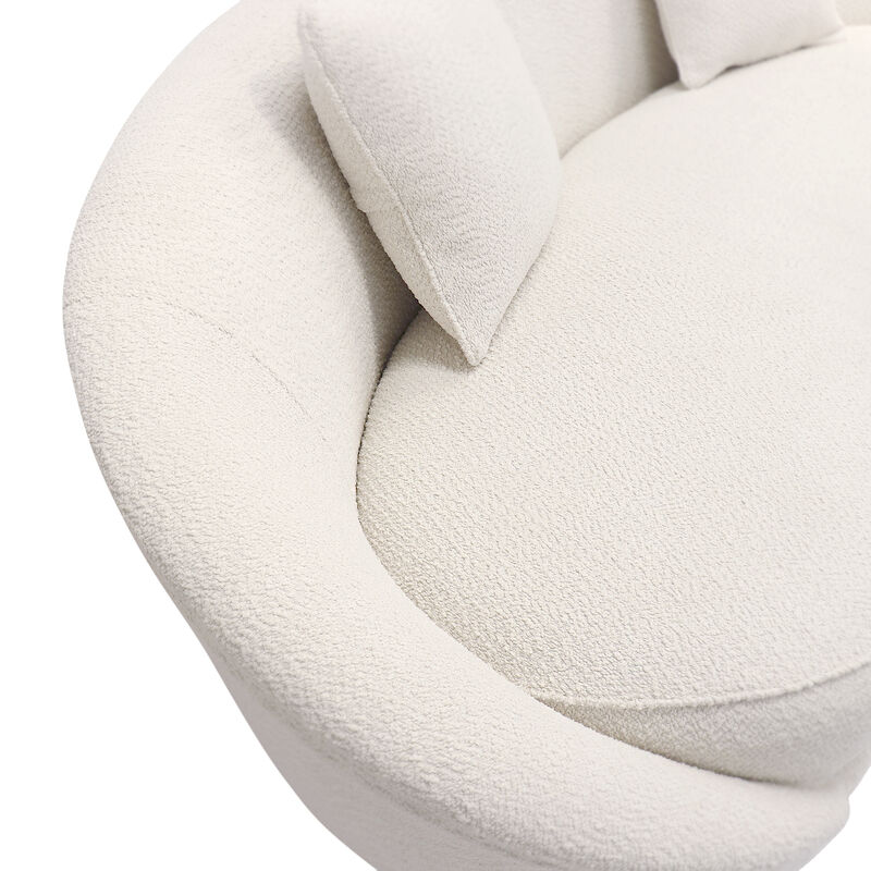 Pasargad Home Luna Collection Curved Sofa, 2 Pillows Included, Mocha