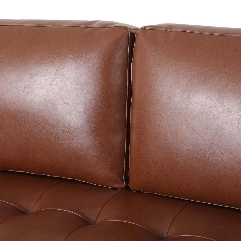 Merax Solid Wood Frame PU Fabric Sofa Couch