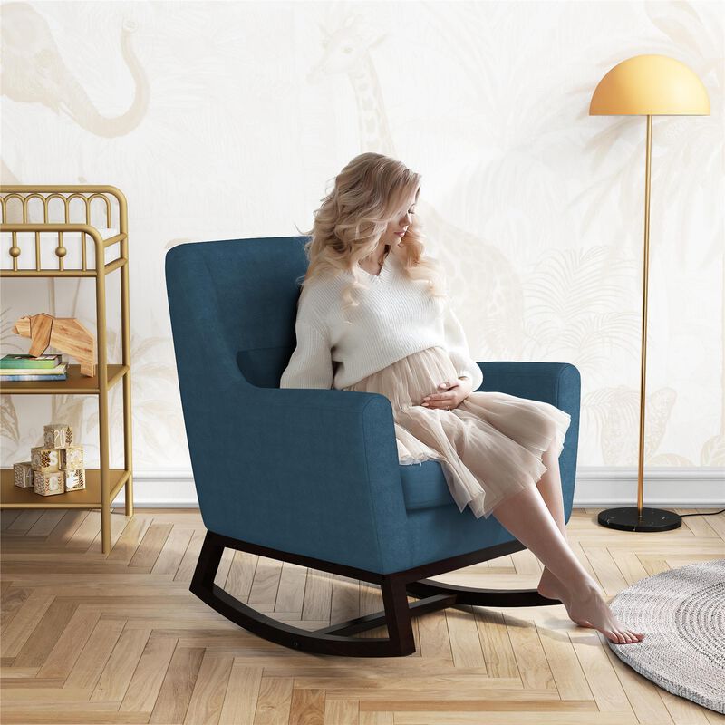 Sophie Mid-Century Rocker with Lumbar Pillow
