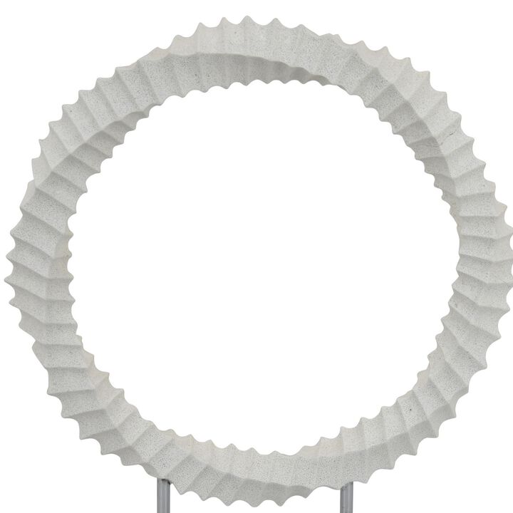 Saina Tabletop Decor, White Acrylic Base, Twisted Design, 17 Inch - Benzara