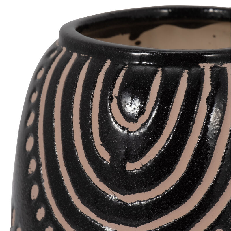 6" Stone Round Tribal Arch Vase