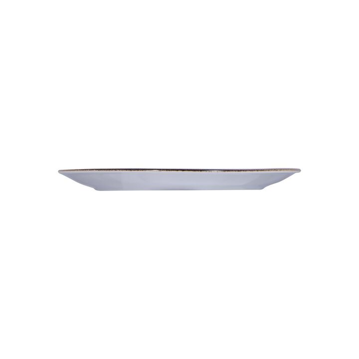 Tierra 14.25" x 11" x h:1.25" Oval Brown Porcelain Platter