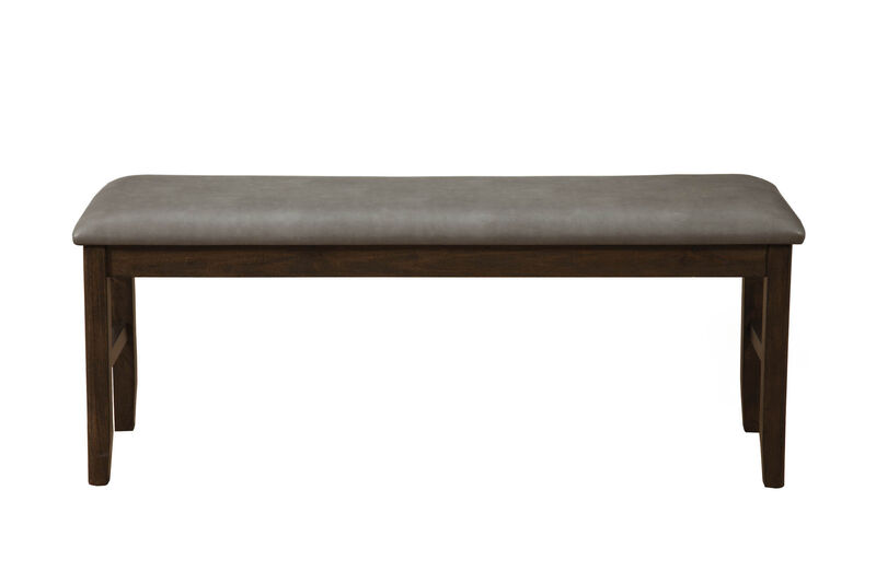 Rubberwood Dining Bench With Padded Upholstery Brown-Benzara