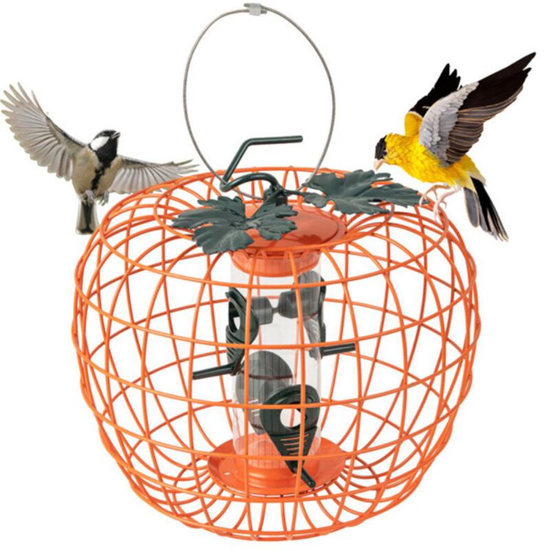 Squirrel-Proof Bird Feeder with Cage & 4 Feeding Ports for Wild Birds