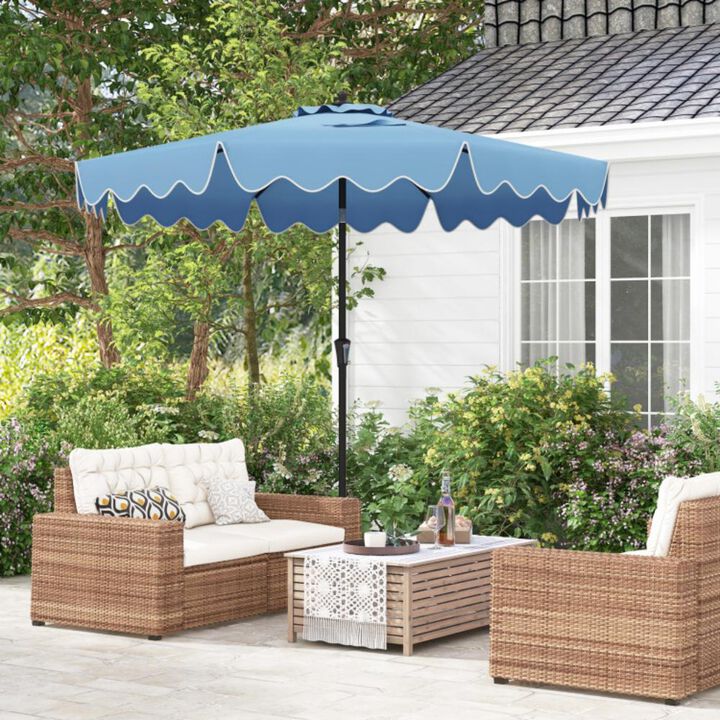 Hivvago 9 Feet Patio Umbrella with Crank Handle and Push Button Tilt