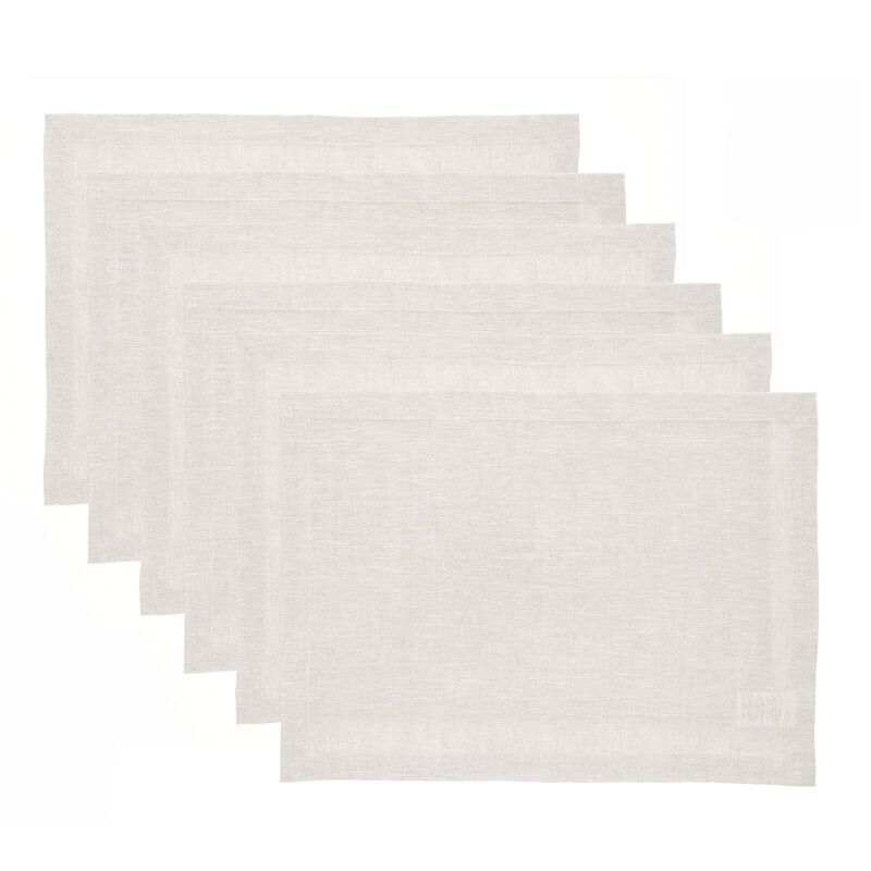 Solino Home 100% Pure Linen 14 x 19 Inch Placemats Set of 6 | Athena