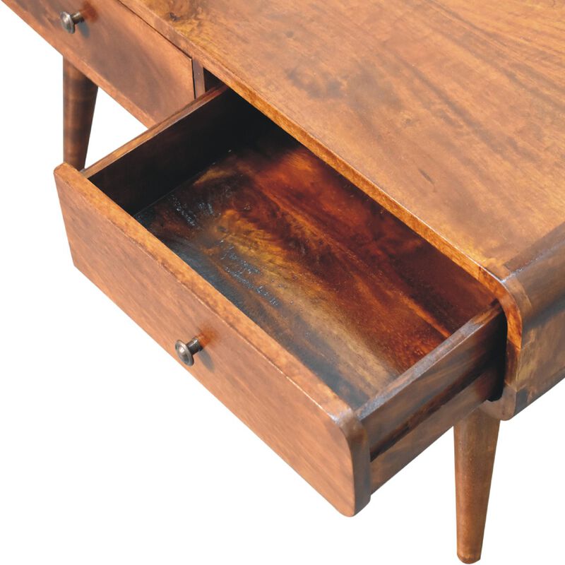Sonata Chestnut Solid Wood 4 Drawer  Coffee Table