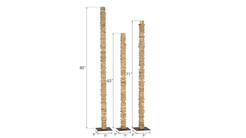 Stacked Wood Floor Sculptures Set of 3