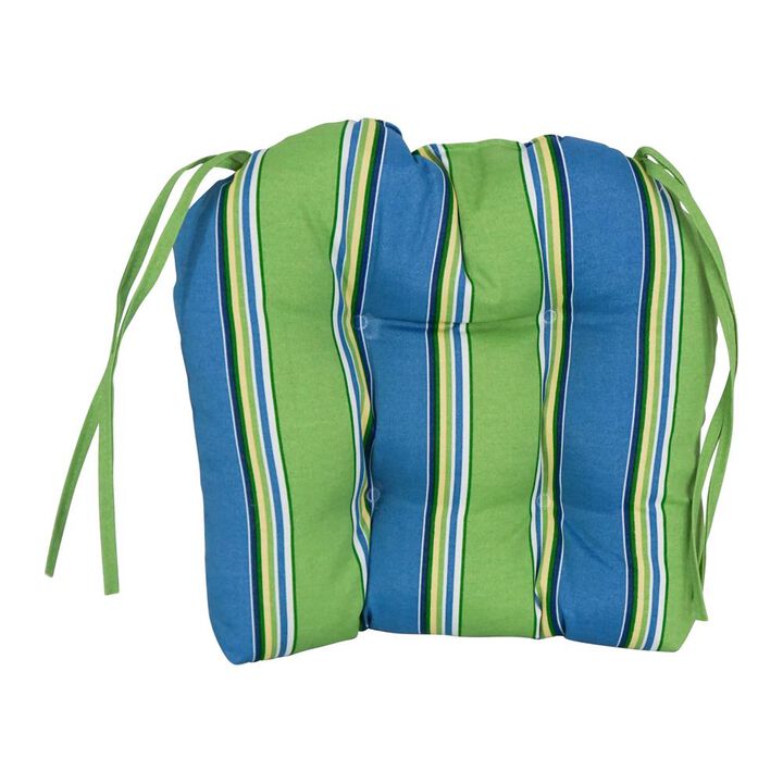 Blazing Needles 16-inch Spun Polyester Patterned Outdoor U-shaped Tufted Chair Cushions (Set of 2)  916X16US-T-2CH-REO-29