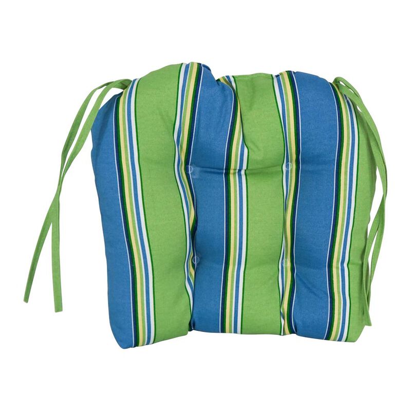 Blazing Needles 16-inch Spun Polyester Patterned Outdoor U-shaped Tufted Chair Cushions (Set of 2)  916X16US-T-2CH-REO-29