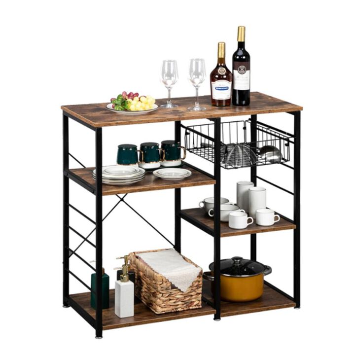 3-Tier Industrial Kitchen Bakers Rack Utility Space-Saving Storage for Kitchen Organization and Style