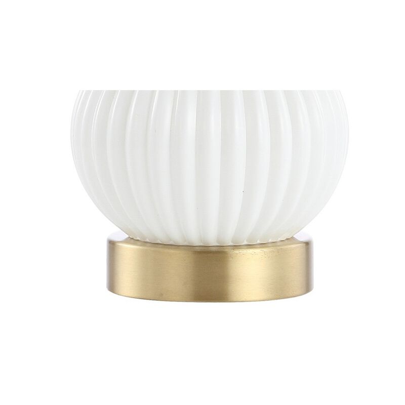 Daphne Ribbed Metal/Glass LED Table Lamp