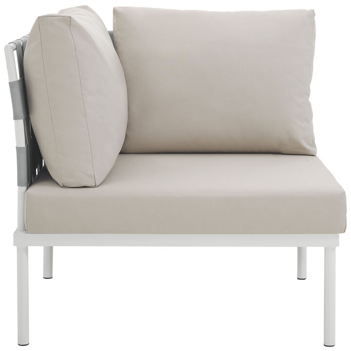 Modway - Harmony Outdoor Patio Aluminum Corner Sofa White White