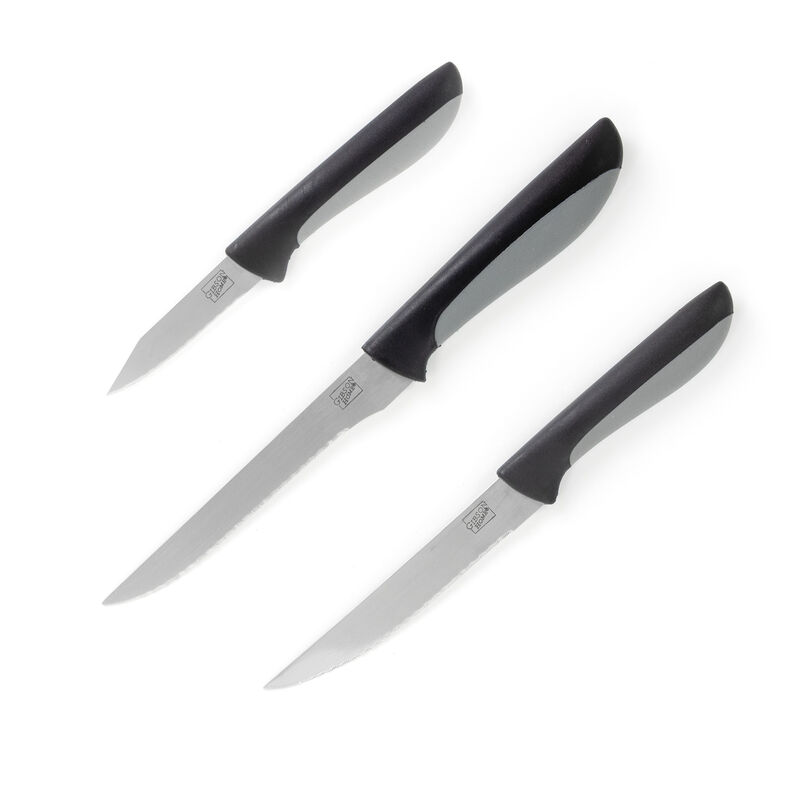 Gibson Home Dorain 14 Piece Stainless Steel Cutlery Set in Black with Wood Block